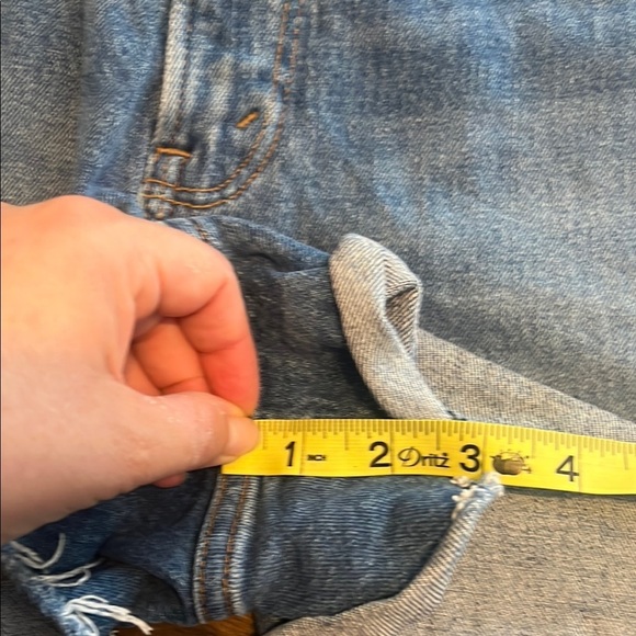 Abercrombie & Fitch Blue Jean Shorts Distressed Cut-Off Style - Picture 9 of 10